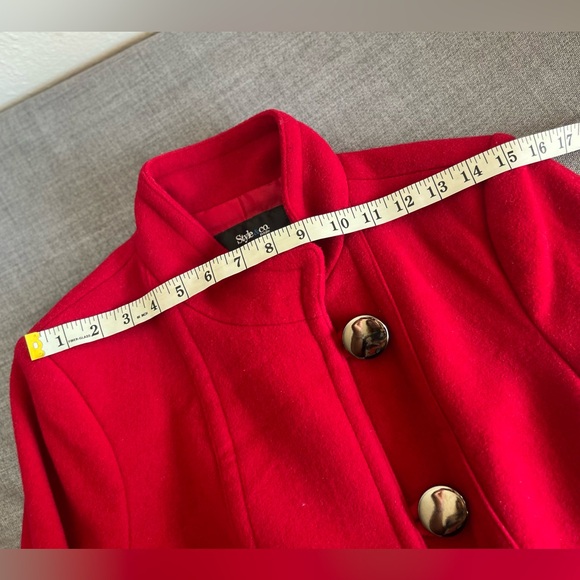 Style & Co petite Vibrant  Red Wool Coat size M - Picture 5 of 8
